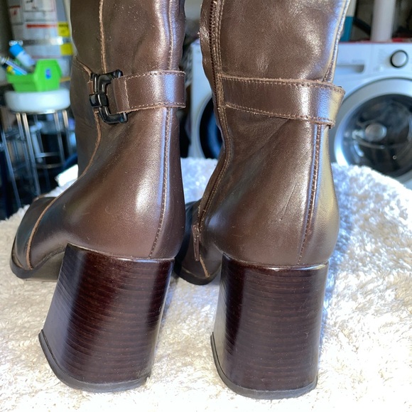 Genuine leather natural fur tall boots made in Italy - Picture 9 of 11